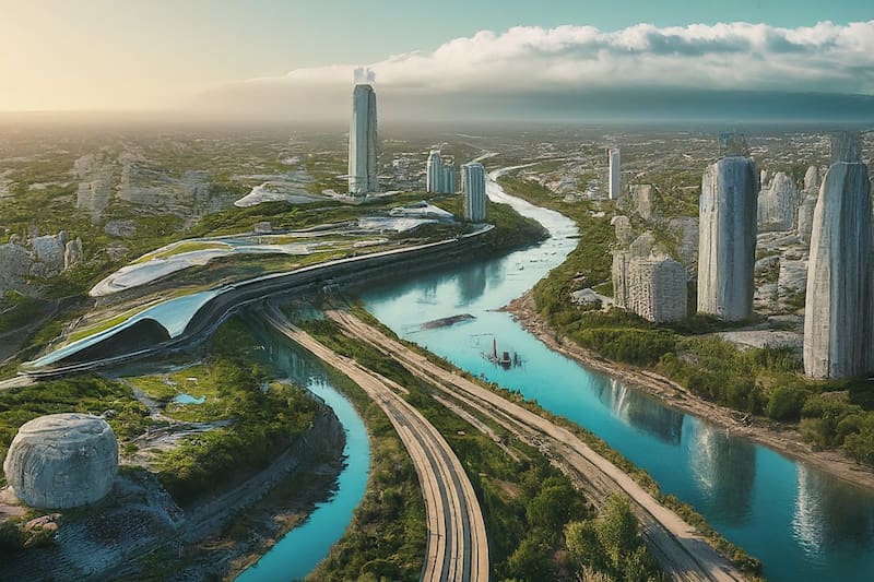 Así se imagina Gemini, la IA de Google, la ciudad de Concepción en el año 2050.