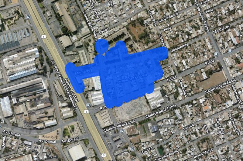 Sector afectado por el corte de luz.