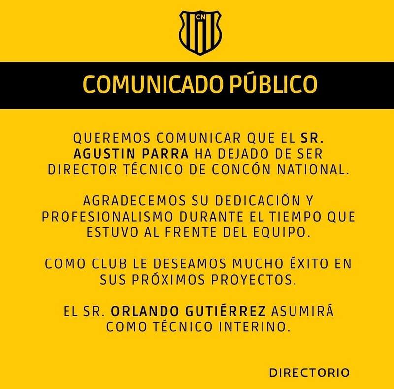 Comunicado oficial de Concón National.