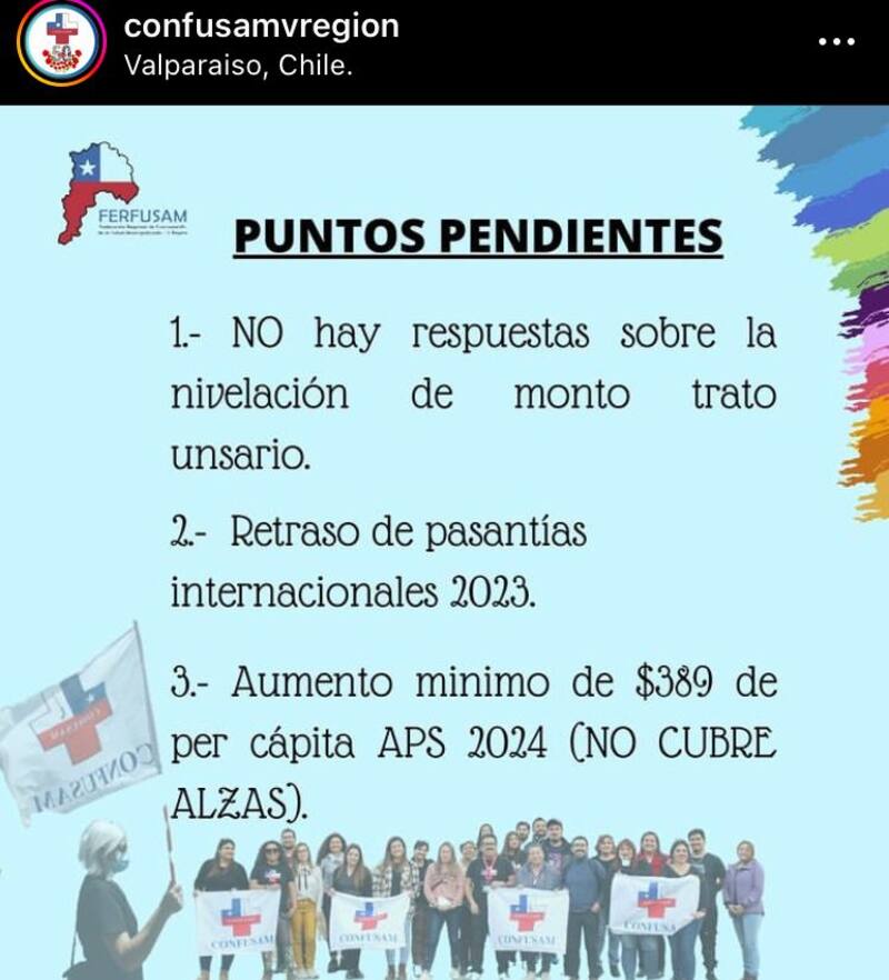 Dentro de los puntos pendientes están el Bono Trato Usuario y capacitaciones atrasadas para los funcionarios.