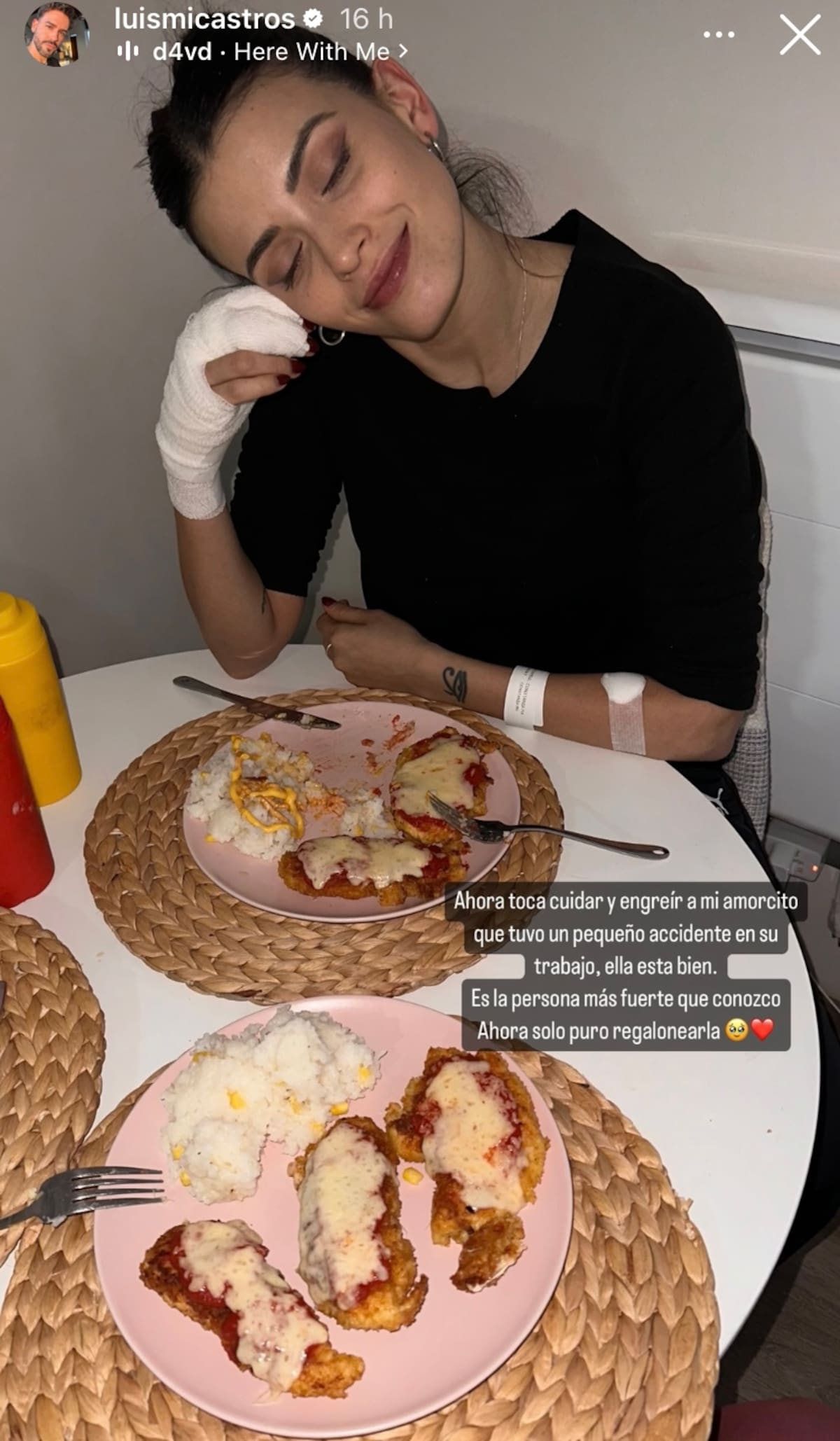 Constanza Capelli es cuidada por su pareja, Luis Miguel Castro.