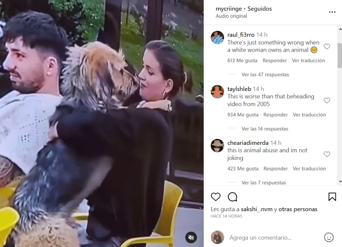 El polémico beso de Constanza Capelli a Bigote.