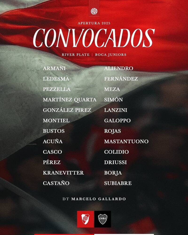 Gonzalo Tapia no aparece en la lista.