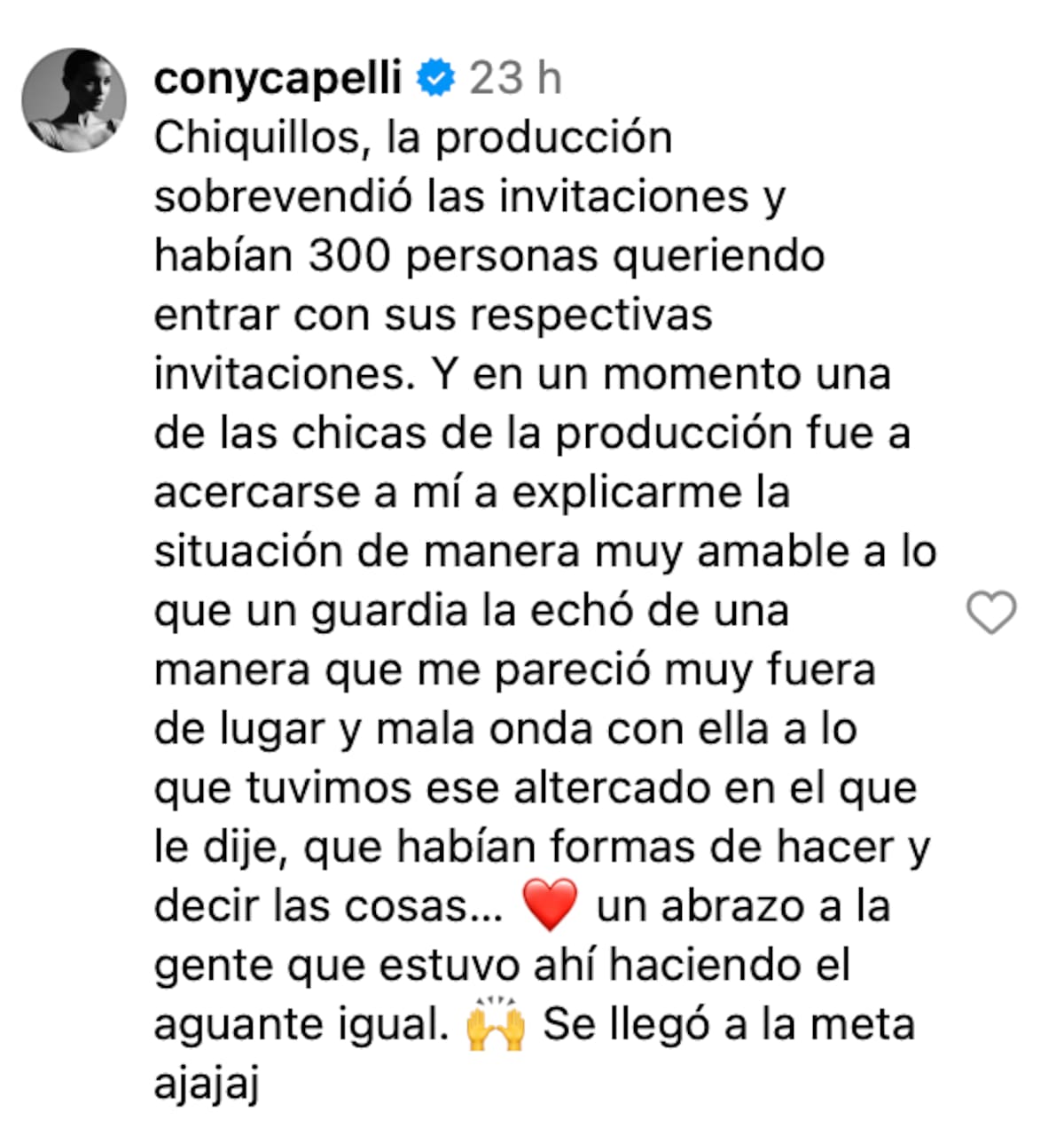 Cony Capelli aclaró polémica en la Teletón 2024.