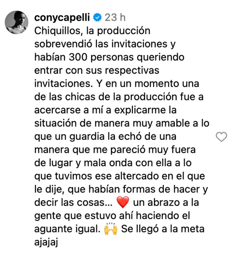 Cony Capelli aclaró polémica en la Teletón 2024.