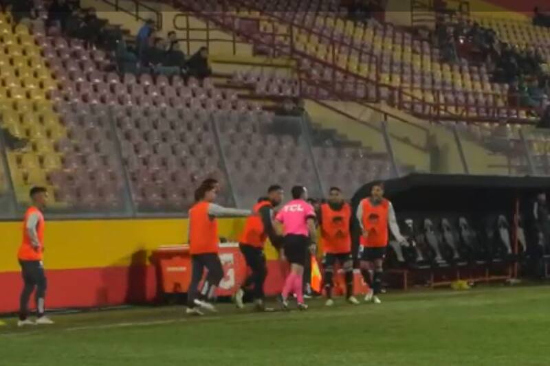 El juez de línea Juan Serrano no advirtió el penal a Colo Colo en la final ida de la zona centro-norte. (Foto: Captura)