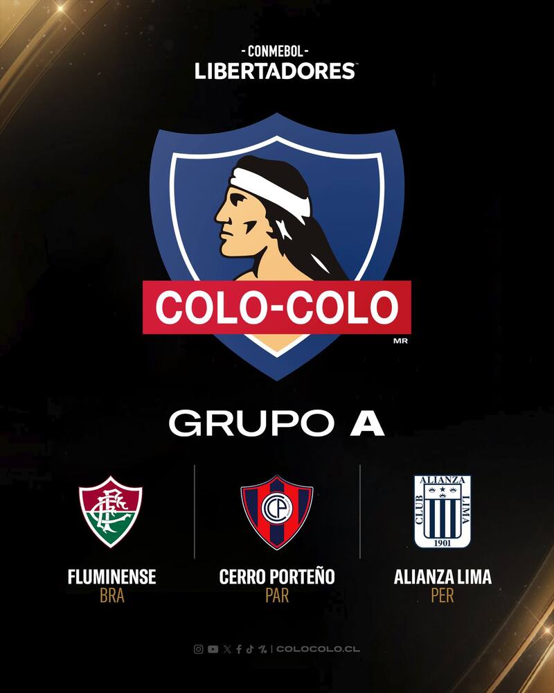 Los rivales de Colo Colo en la competencia internacional. Foto: @colocolo.
