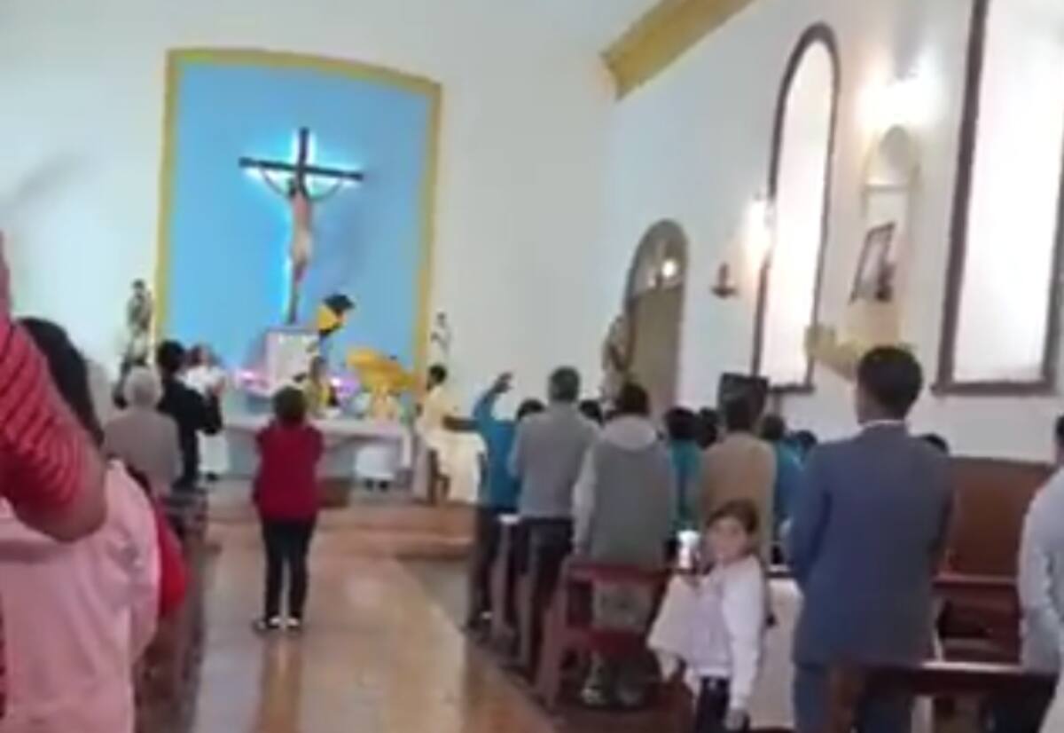 En una iglesia de Coquimbo celebraron el triunfo del equipo. Foto: Captura de Pantalla.