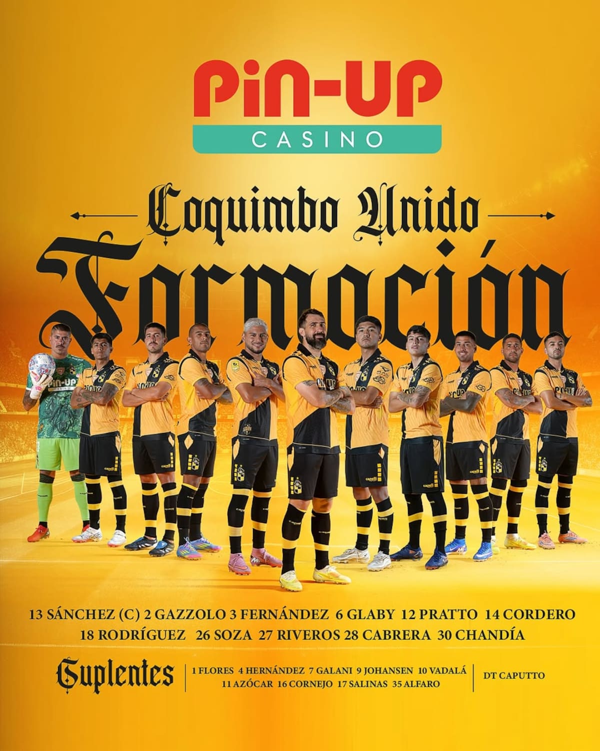 La formación de los Piratas ante Colo-Colo