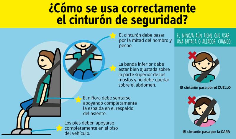 Esto es lo que señala el Nuevo Libro del Conductor sobre el Correcto uso del cinturón de seguridad en niños.
