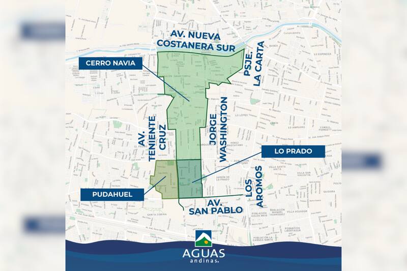 Este será el sector afectado por el corte de agua en la RM.