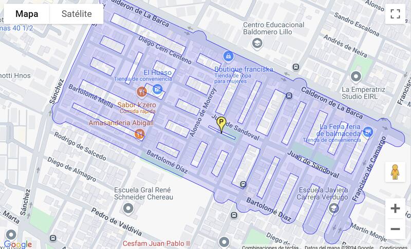 Calles de San Bernardo que no tendrán agua debido al corte de Aguas Andinas.