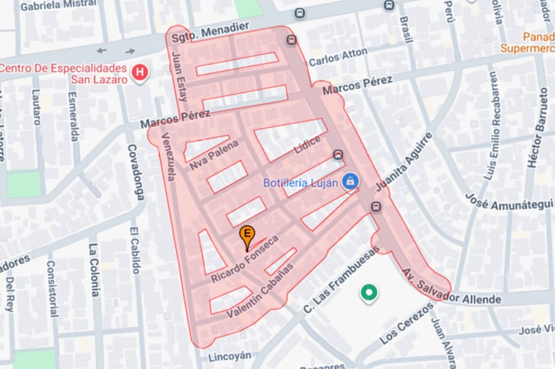 En este sector, la interrupción forzosa del servicio se mantendrá por al menos seis horas. Créditos: Aguas Andinas.