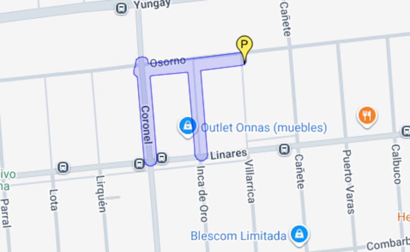 La interrupción afectará a las calles Osorno, Coronel e Inca de Oro. Créditos: Aguas Andinas.