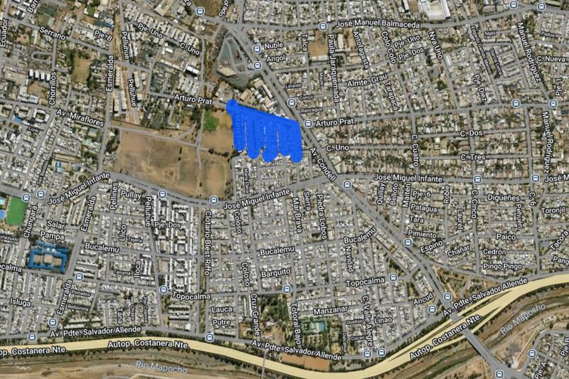 Sector afectado de Renca.