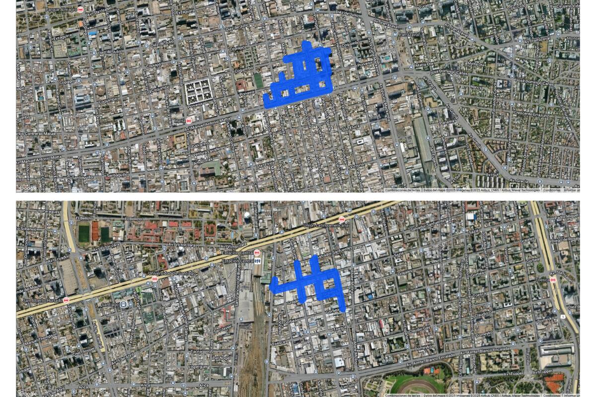 Sectores afectados de Santiago.