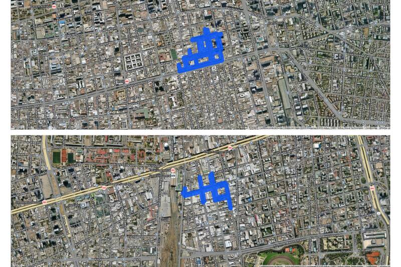 Sectores afectados de Santiago.