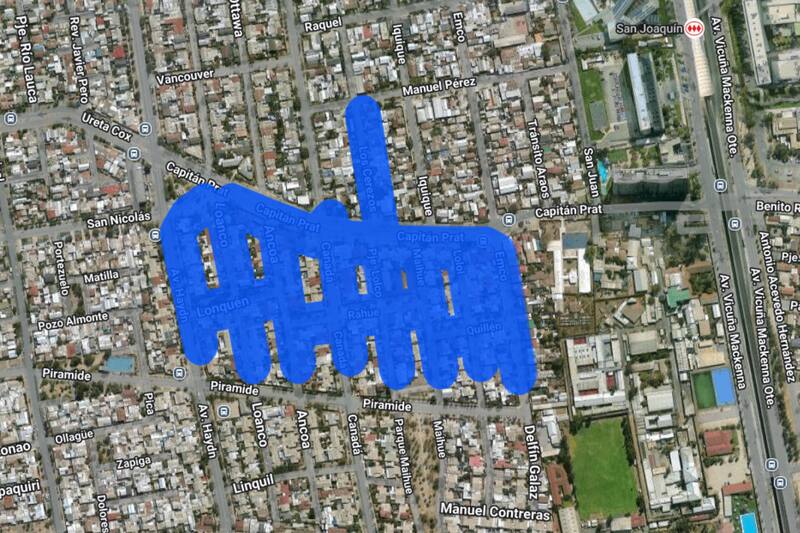 Sector afectado de San Joaquin.