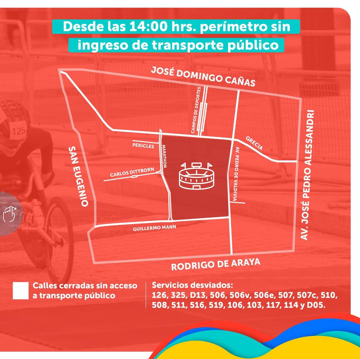 Este es el perímetro y las calles que estarán cerradas este viernes por la inauguración de los Juegos Parapanamericanos.