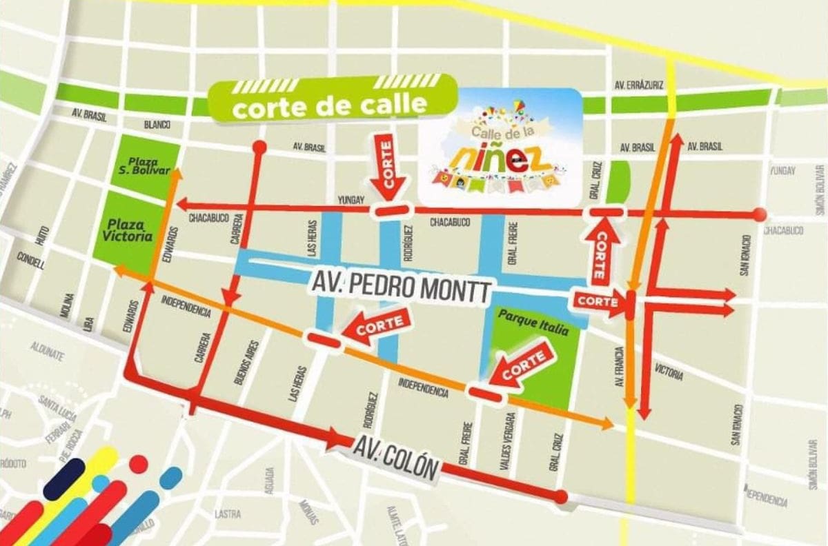 Calle de la Niñez: Revisa los cortes de calle para este domingo en Valparaíso