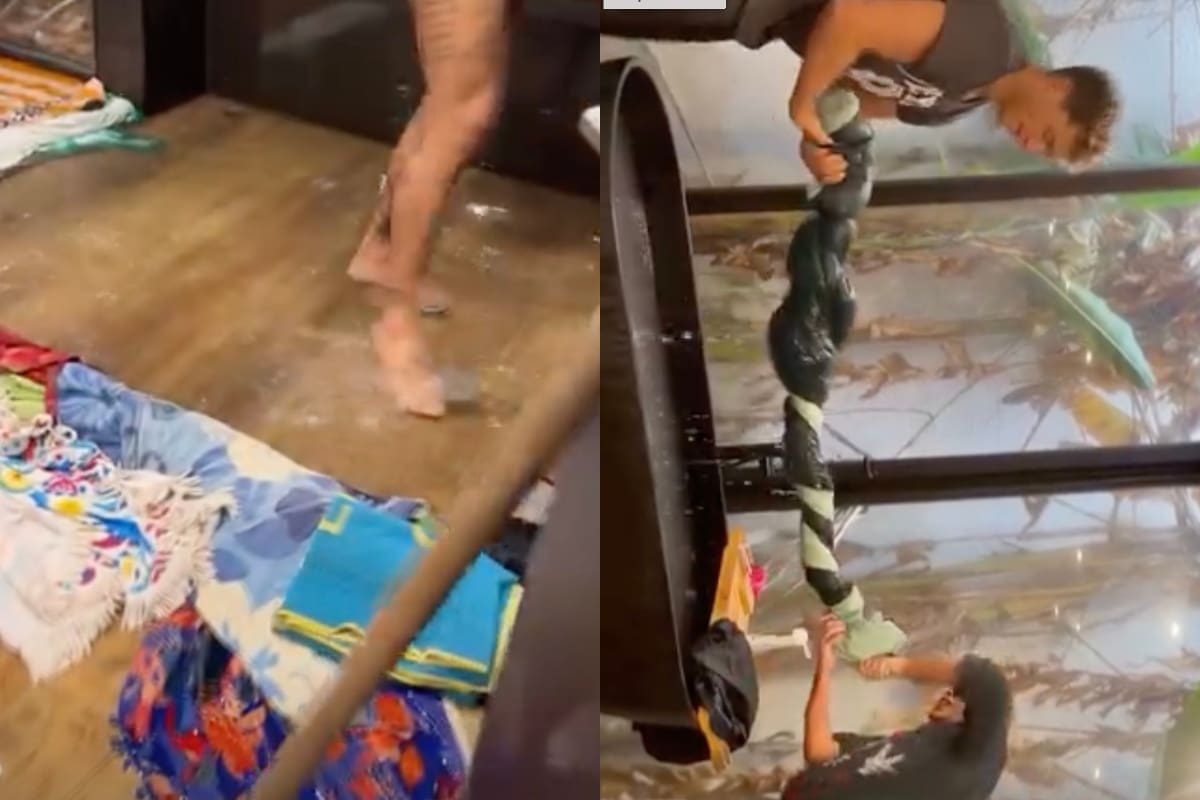 La empresaria mostró cómo quedó su casa tras la inundación.
