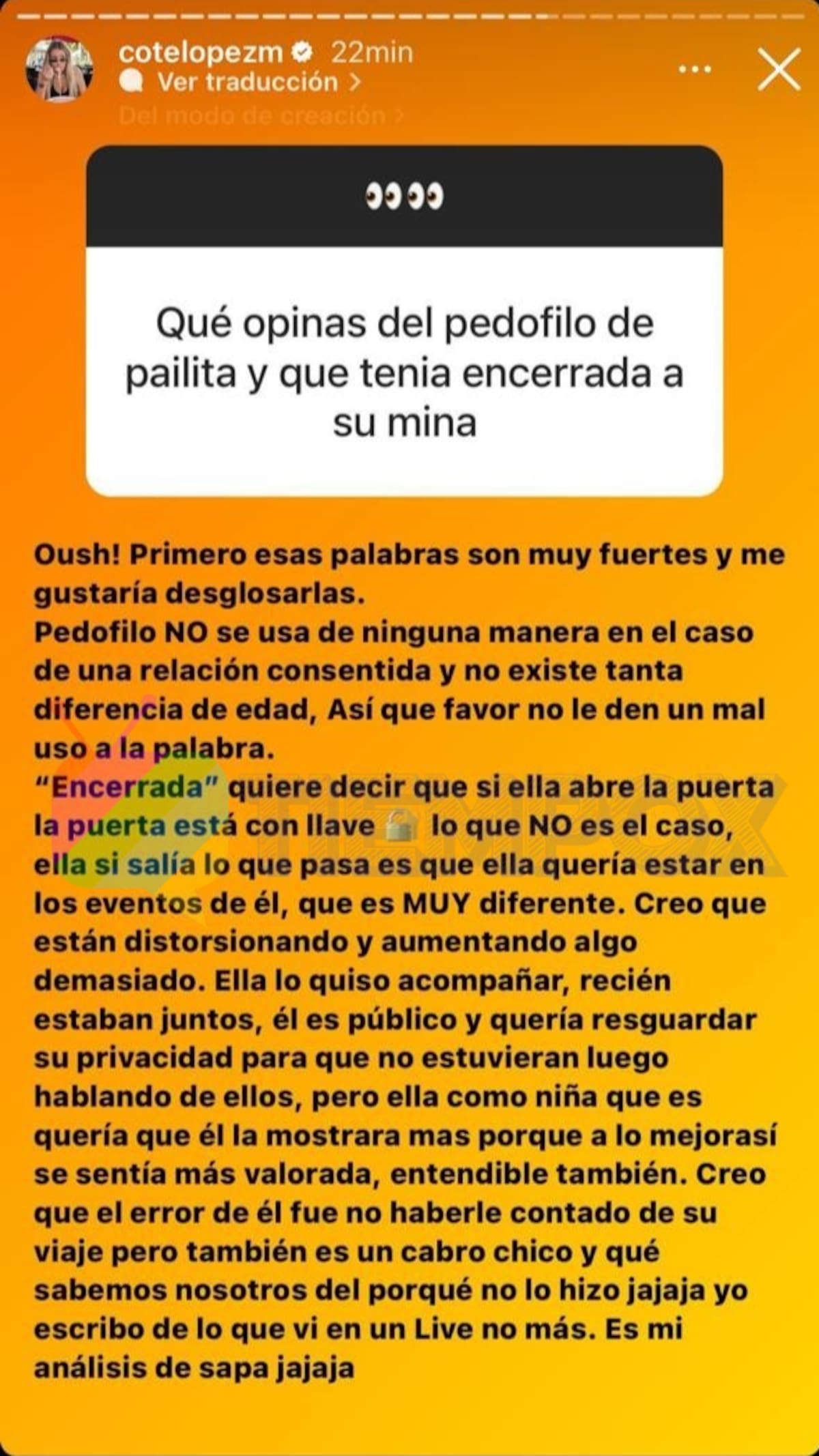 Coté López y su historia refiriéndose a la funa en contra de Pailita.