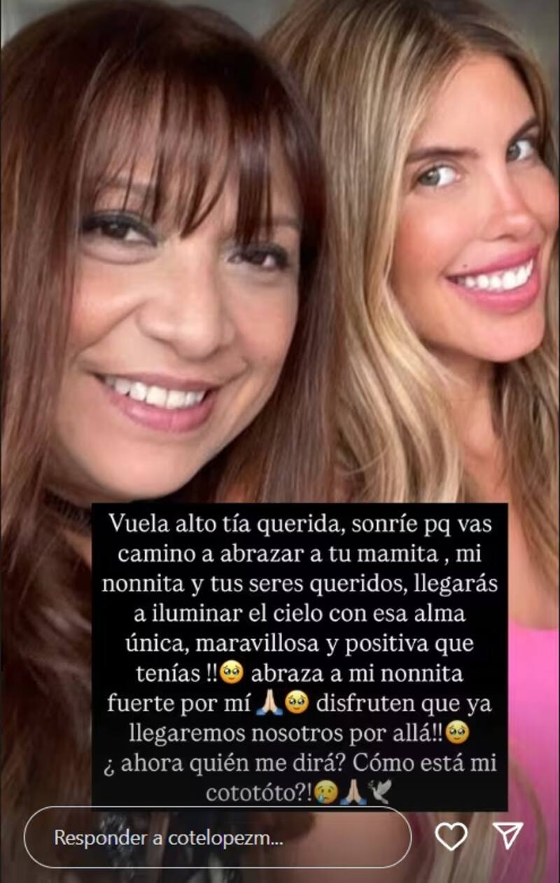 La historia dedicada a su tía fallecida.