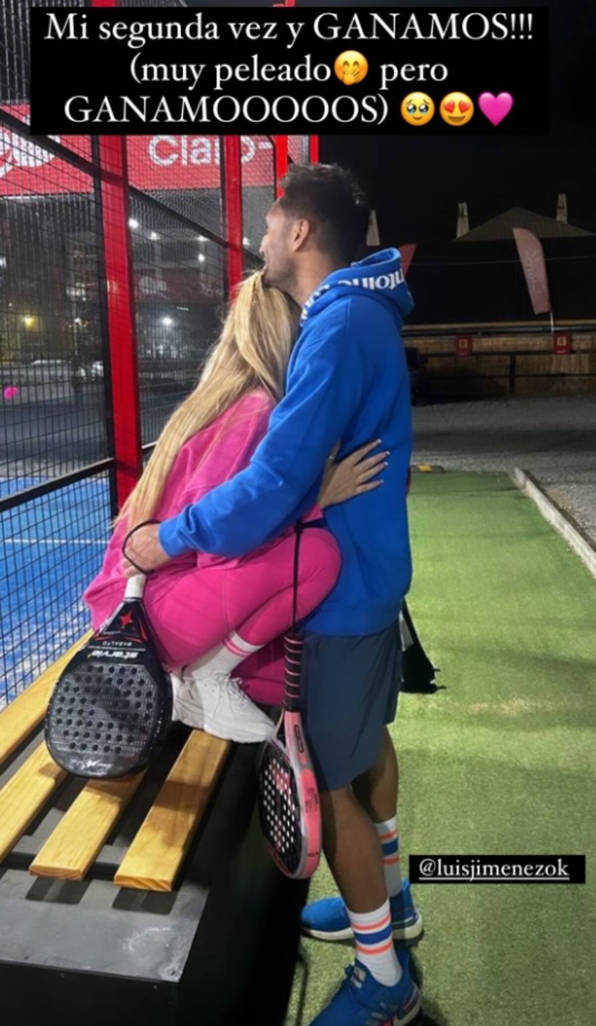 Coté López y Luis Jiménez en la cancha de pádel / Créditos: Instagram