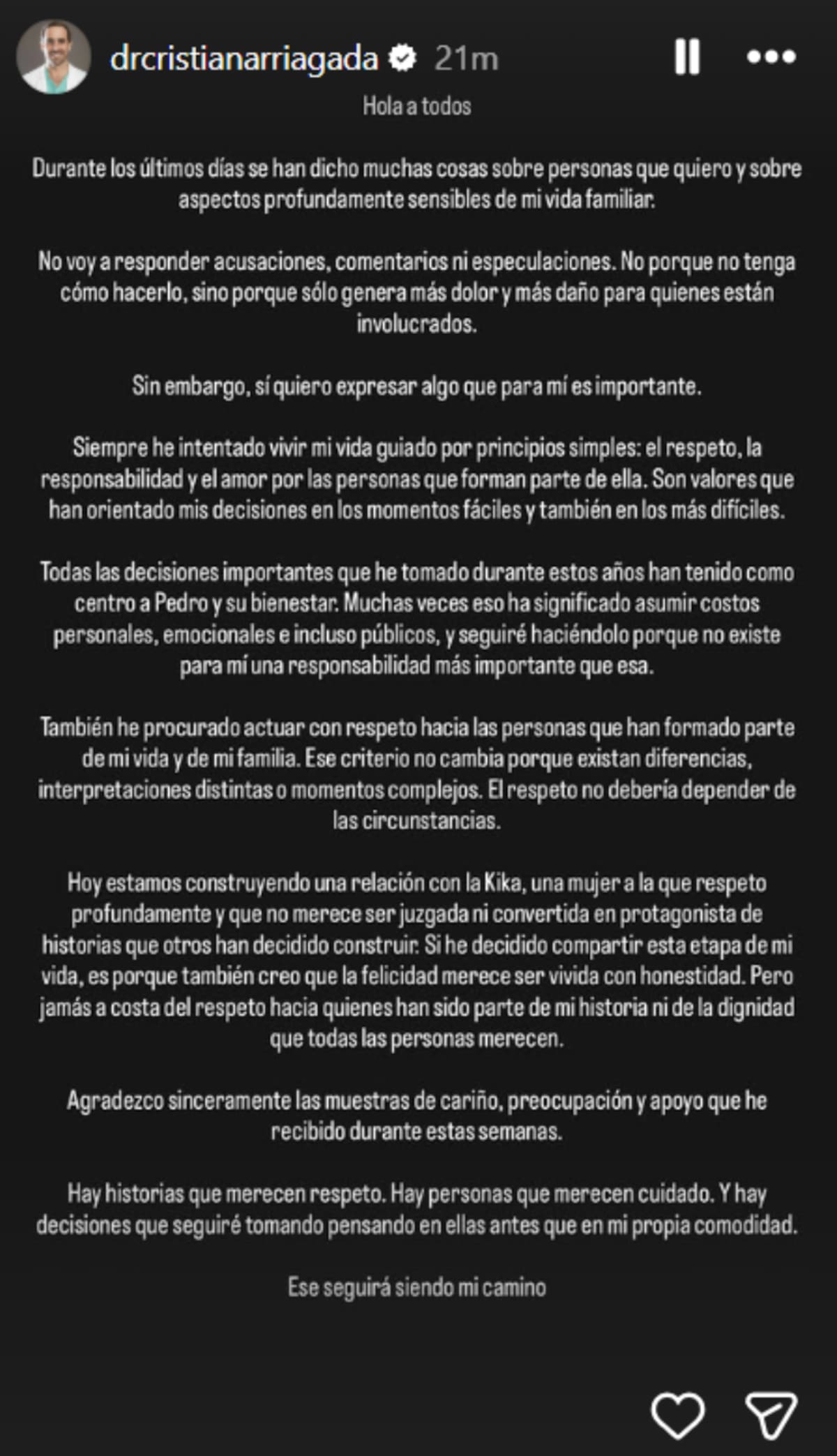 El doctor respondió a las críticas.