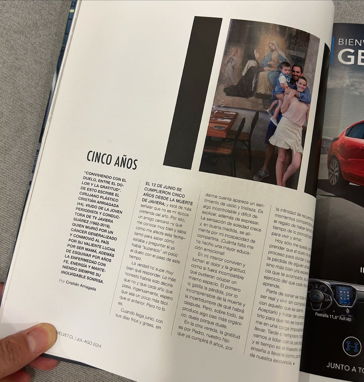 Cristián Arriagada en Revista Velvet