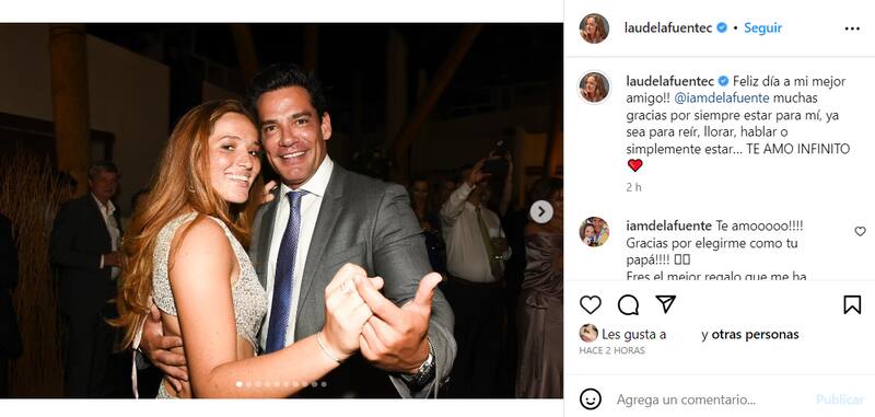 El tierno saludo que Cristián de la Fuente recibió de su hija Laura de la Fuente.