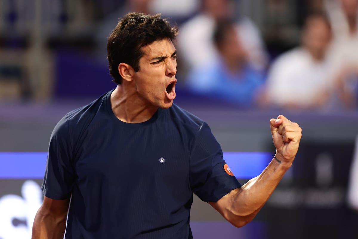 El chileno versus Juan Manuel Cerúndolo en el Chile Open. Foto: Agencia Aton