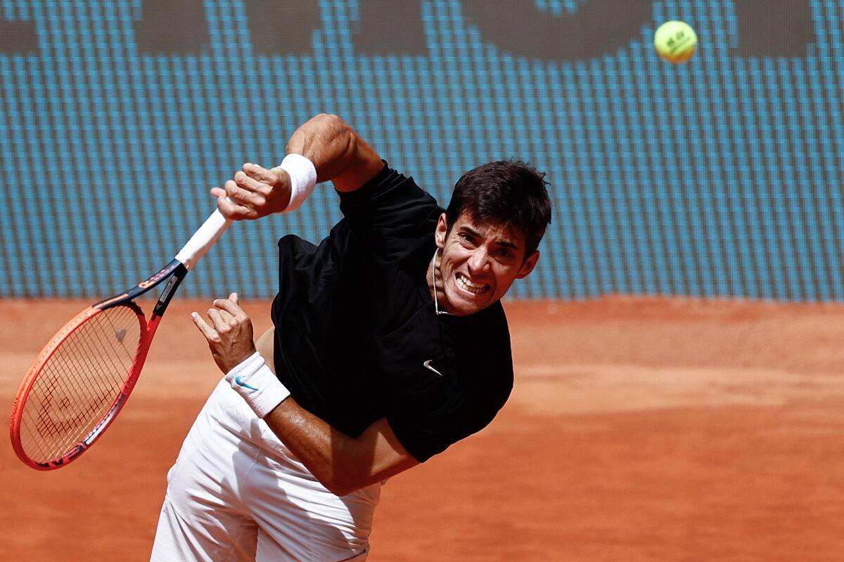 Cristian Garin no pudo con Fritz en Madrid.