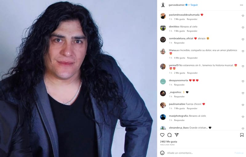 Garras de Amor conmemora un mes del fallecimiento de su vocalista, Cristián Rodríguez por Instagram.