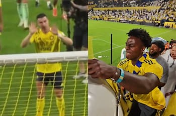 VIDEO | El viral de CR7 dando instrucciones a Speed en la barra de Al Nassr