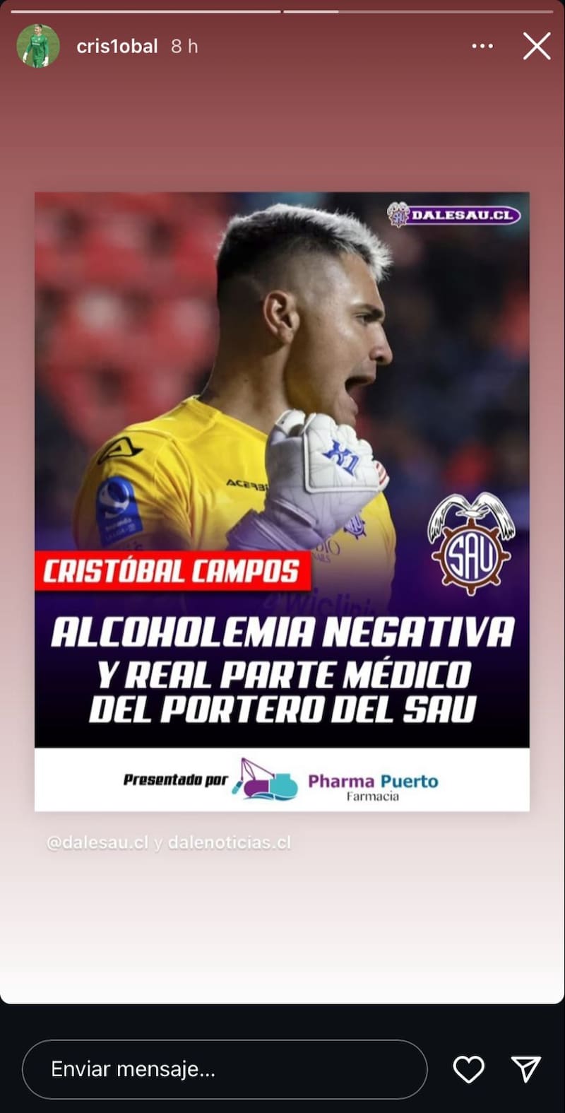 La publicación que compartió Cristóbal Campos.