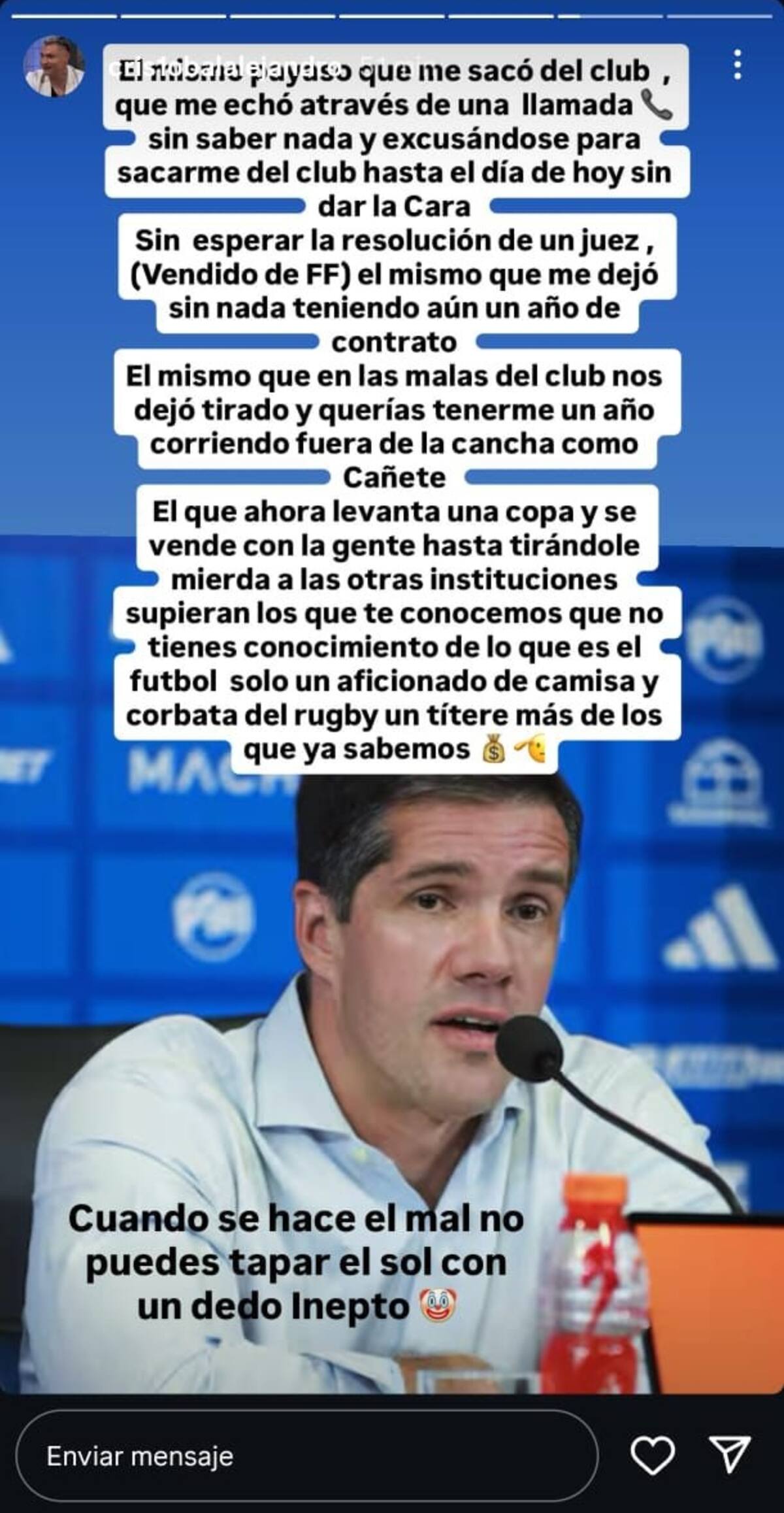 Despedazó al presidente de Azul Azul, Michael Clark.