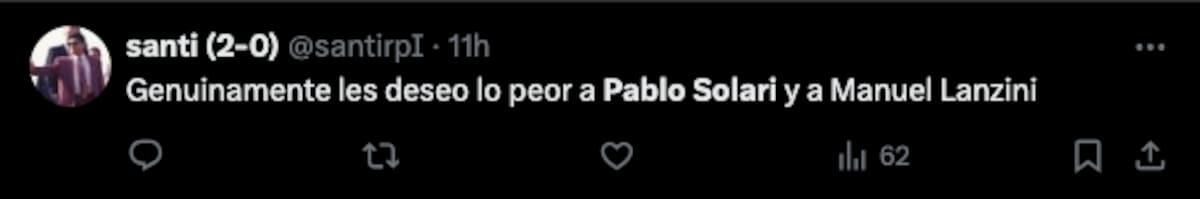 Hinchas cargan contra Pablo Solari