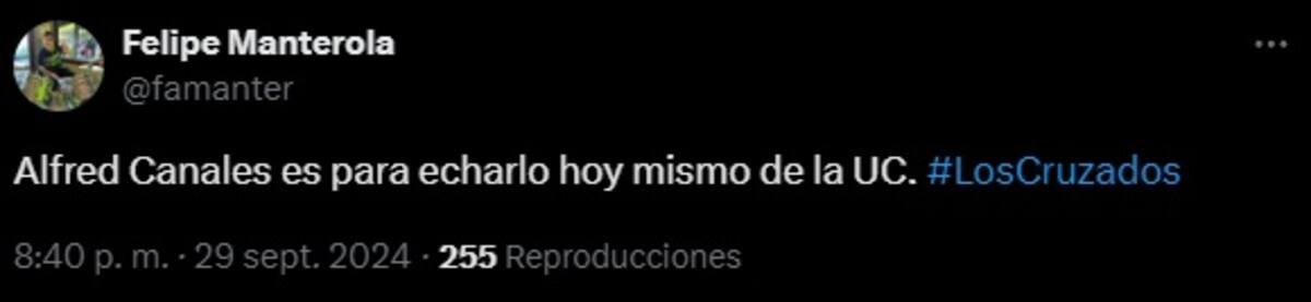 Criticas a Alfred Canales por su partido ante Unión Española.