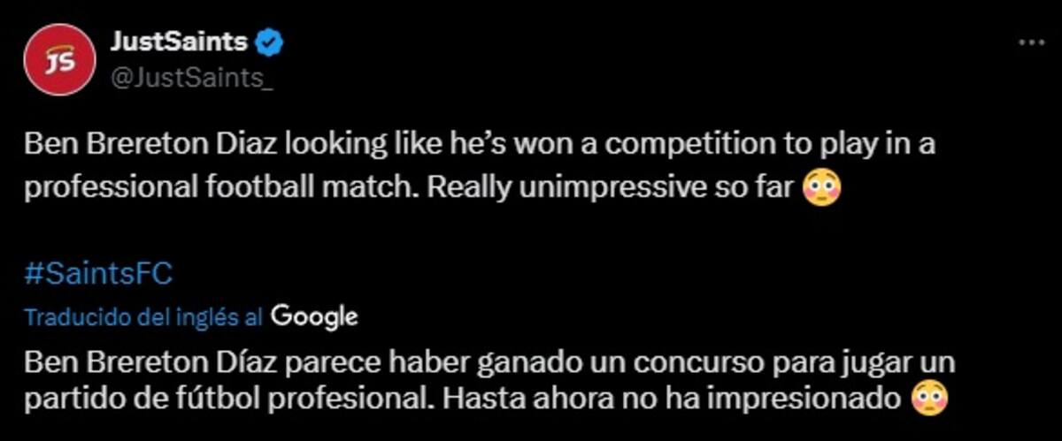 Los hinchas del Southampton criticaron duramente a Ben Brereton.