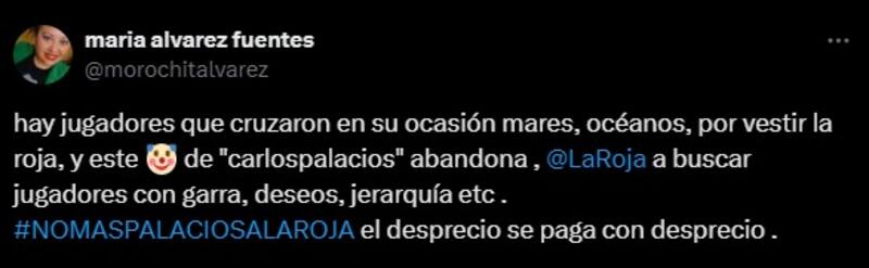 Criticas a Carlos Palacios por abandonar la Selección.