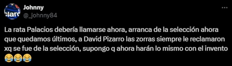 Criticas a Carlos Palacios por abandonar la Selección.