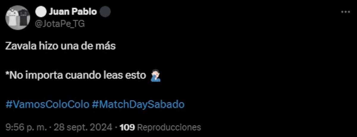 Hinchas de Colo Colo critican a Cristián Zavala.