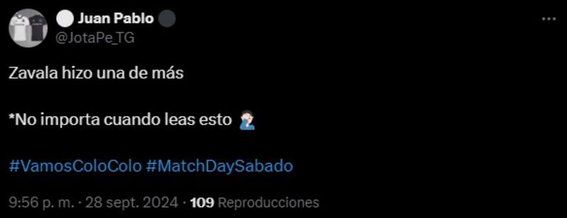 Hinchas de Colo Colo critican a Cristián Zavala.