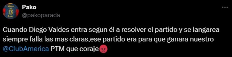 Hinchas del América criticaron a Diego Valdés.