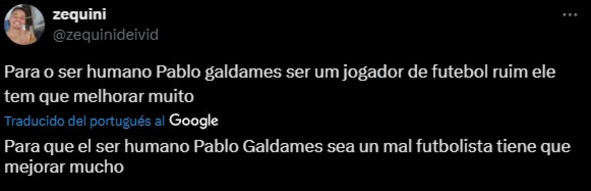 hinchas del Vasco Da Gama critican a Pablo Galdames.