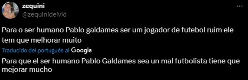 hinchas del Vasco Da Gama critican a Pablo Galdames.