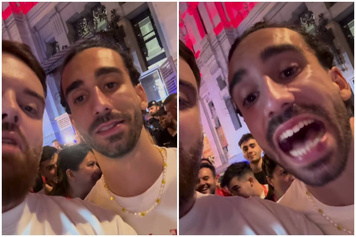 con Ibai en la celebración del título de la Eurocopa de España.