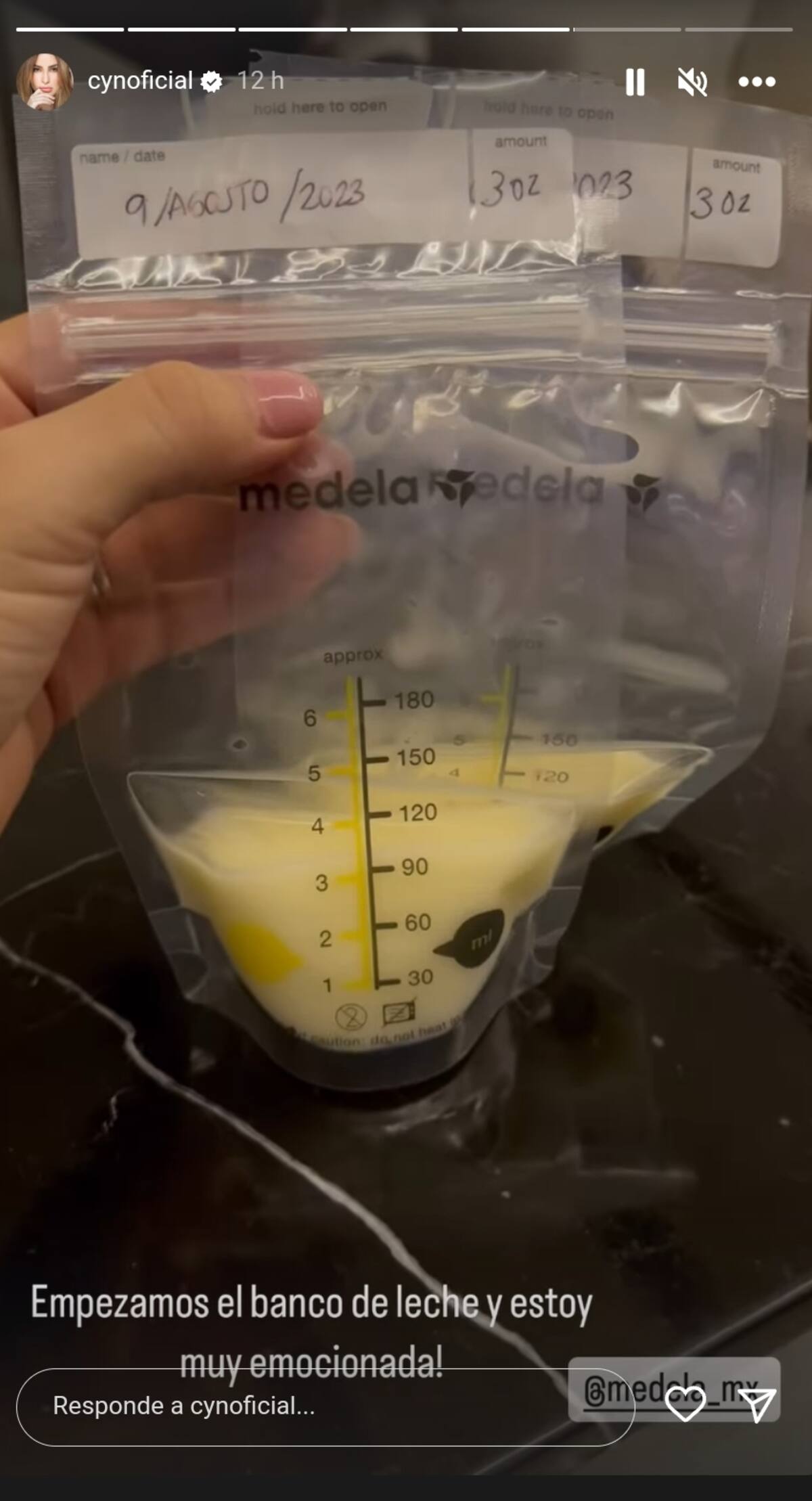 La conductora ya está haciendo su banco de leche