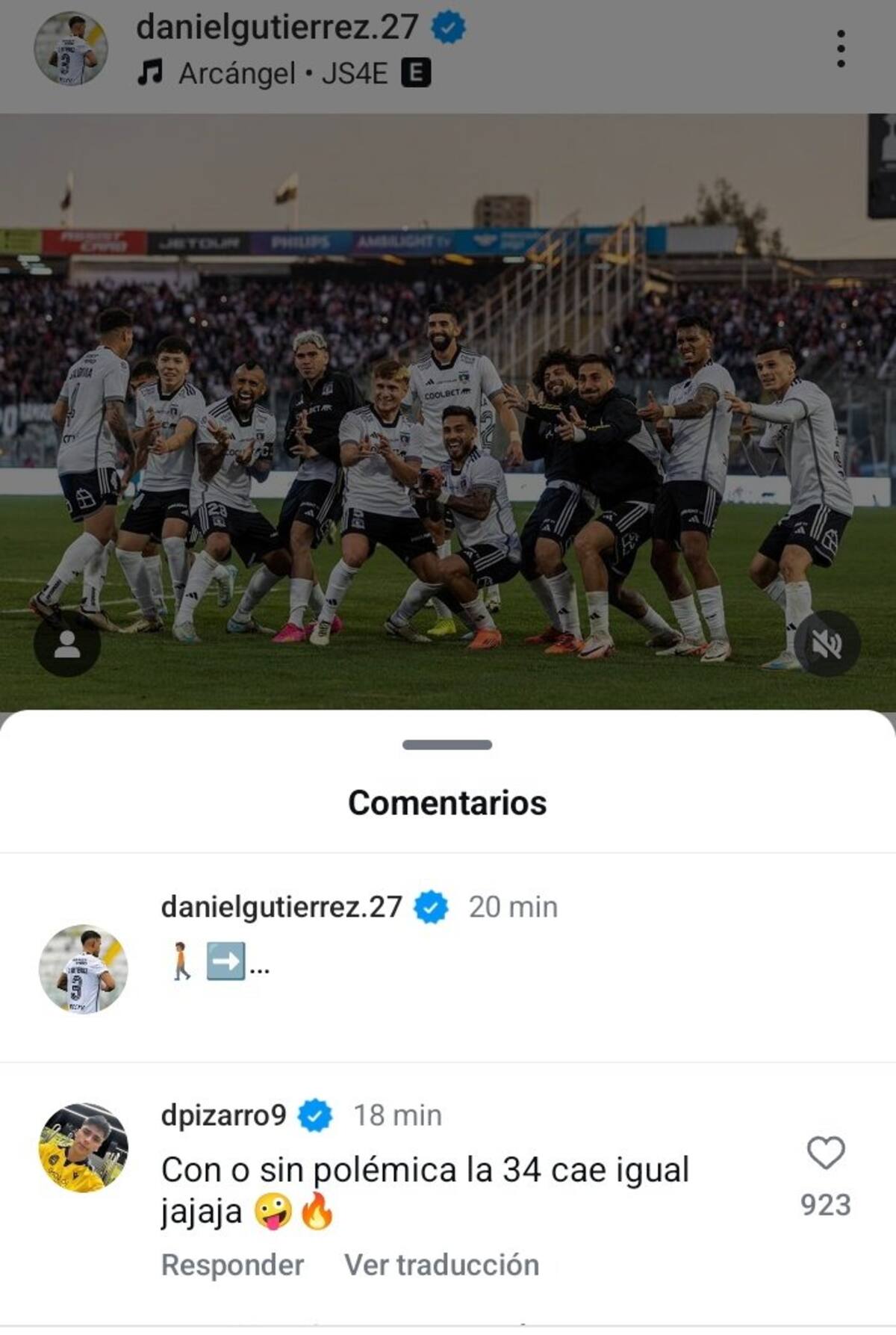 Damián Pizarro quiere que salga campeón Colo Colo.